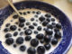 Delicious bowl of Blueberries and Milk