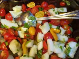 Cucumbers, Little Tomatoes and Basil cucumbers tomatoes basil mix