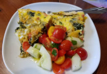 Quick Quiche with frozen Veggies easy quiche with cucumber side